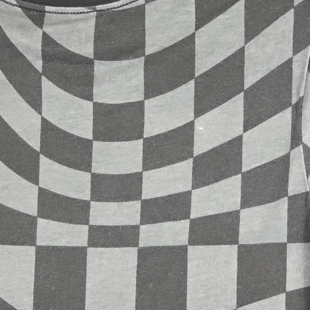 Fortnite Boys Size L 10/12 T-Shirt Grey Black Warped Checkerboard Graphic Tee